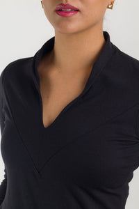 BUSO CUELLO V MANGA LARGA - NEGRO