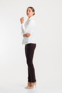 CAMISA MANGA LARGA CON ALFORZAS - BLANCA