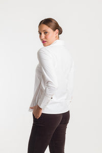 CAMISA MANGA LARGA CON ALFORZAS - BLANCA