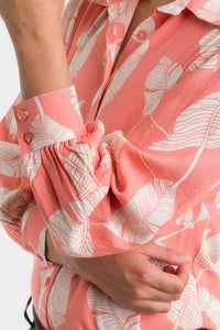 CAMISA EN LINO MANGA LARGA - CORAL