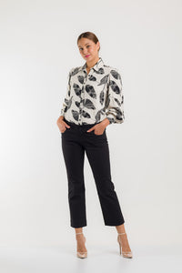 CAMISA EN LINO MANGA LARGA - NEGRO