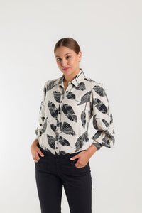 CAMISA EN LINO MANGA LARGA - NEGRO