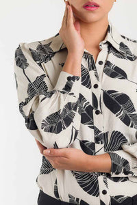 CAMISA EN LINO MANGA LARGA - NEGRO