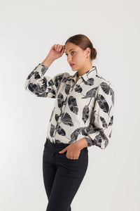 CAMISA EN LINO MANGA LARGA - NEGRO
