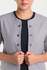 CHAQUETA MANGA ¾ CON VIVO - GRIS