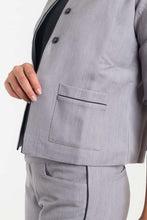Cargar imagen en el visor de la galería, CHAQUETA MANGA ¾ CON VIVO - GRIS
