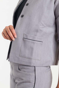CHAQUETA MANGA ¾ CON VIVO - GRIS