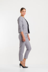 CHAQUETA MANGA ¾ CON VIVO - GRIS