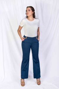 PANTALON MARINERO DE BOTONES - AZUL