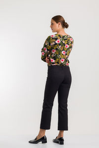 PANTALON CAPRI 5 BOLSILLOS EN ALGODÓN - NEGRO