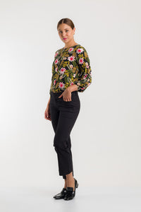 PANTALON CAPRI 5 BOLSILLOS EN ALGODÓN - NEGRO