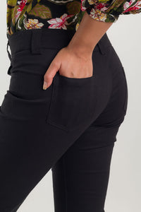 PANTALON CAPRI 5 BOLSILLOS EN ALGODÓN - NEGRO