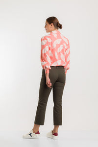 PANTALON CAPRI 5 BOLSILLOS EN ALGODÓN - VERDE