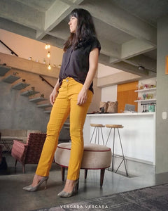 PANTALON LICRADO PANDORA - OCRE