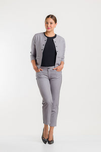 PANTALON SEMI CAPRI CON VIVO LATERAL - GRIS